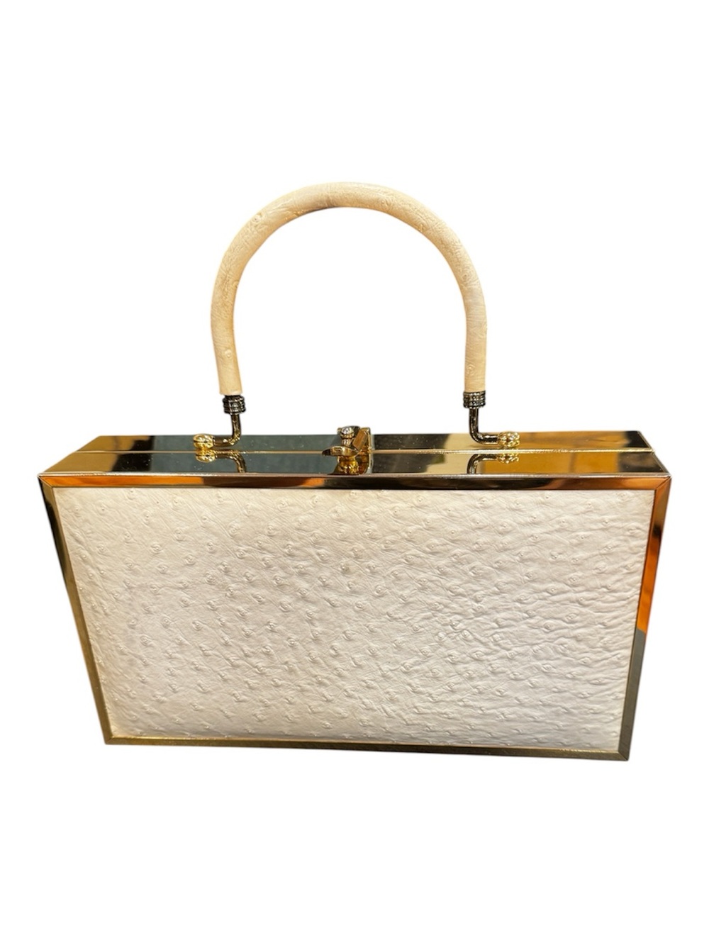 authentic 1960s Lou Taylor Miami vintage ostrich box purse